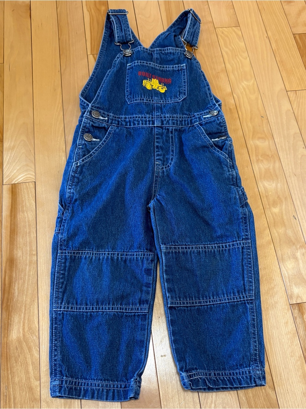 Cat Tractor Built Strong Baby Denim Overalls Toddler 2T Carpenter Style